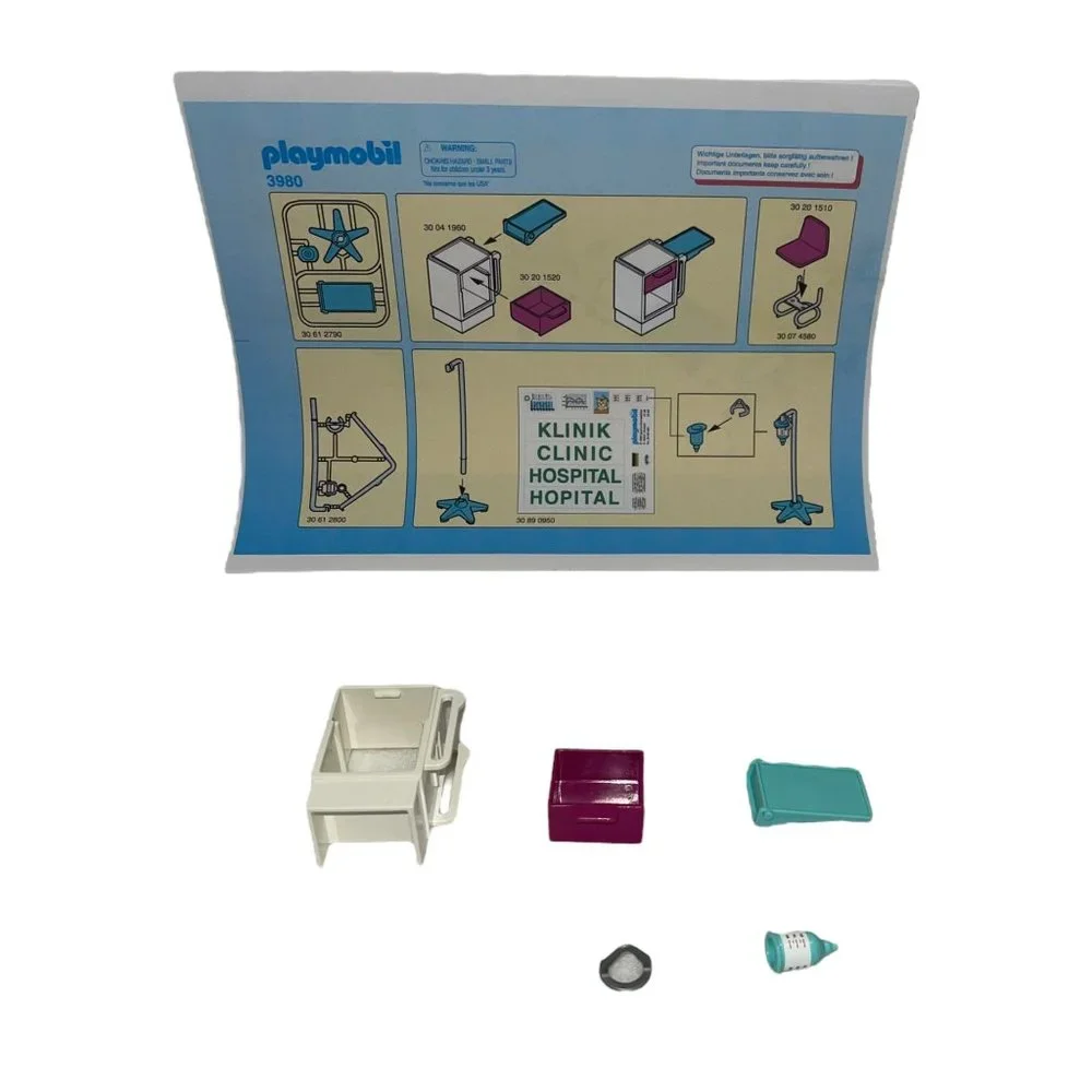 Vintage Playmobil 3980 1998 Geobra Dentist Medical Hospital Replacement Parts